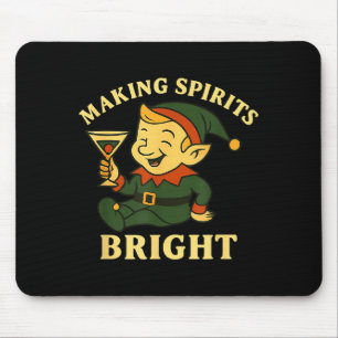 Tapis De Souris Martini de l'elfe de Noël drôle de boisson alcooli