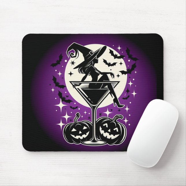 Tapis De Souris Martini sorcière violette (Avec souris)