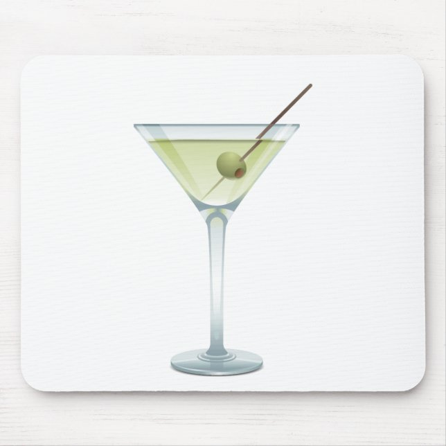 Tapis De Souris Martini sur blanc (Devant)