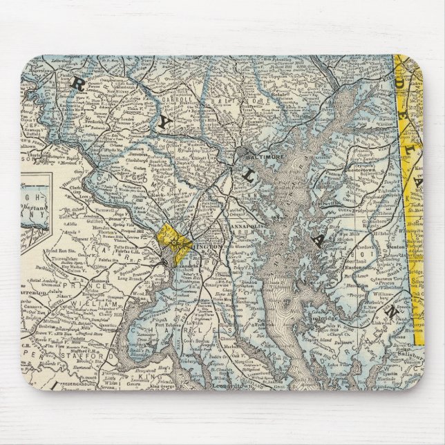 Tapis De Souris Maryland, DC et Delaware (Devant)