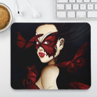 Mascarade de femme papillon rouge Fantastique goth