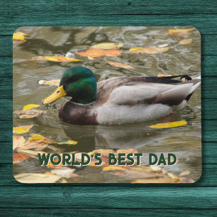 Tapis De Souris Masculine Mallard Duck Fête des pères texte person