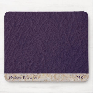Tapis De Souris Masculine monographique moderne en cuir violet