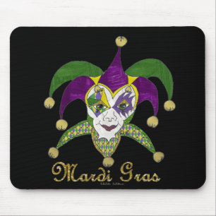 Tapis De Souris Masque de bouffons de Mardi Gras coloré