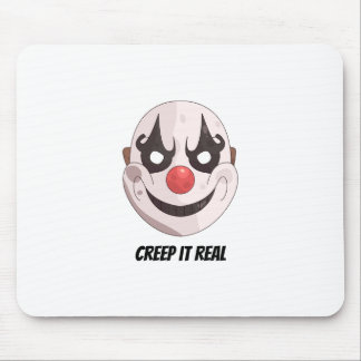 Tapis De Souris Masque de clown effrayant Creep It Real Graphique 