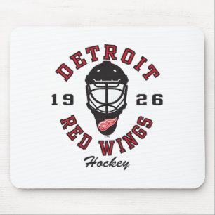 Tapis De Souris Masque de hockey des Red Wings de Détroit Blanc Of