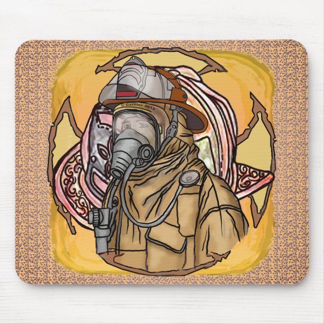 Tapis De Souris Masque Pompier Pad Souris (Devant)