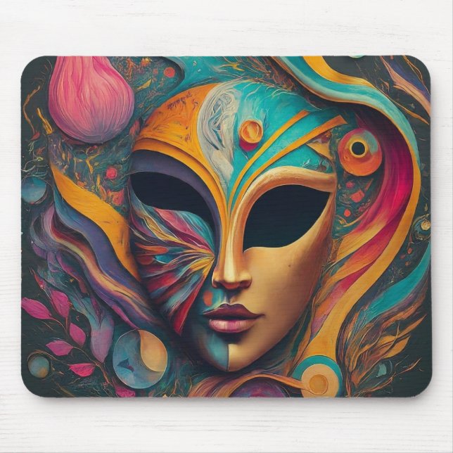 Tapis De Souris Masque visage de l'oeil noir (Devant)