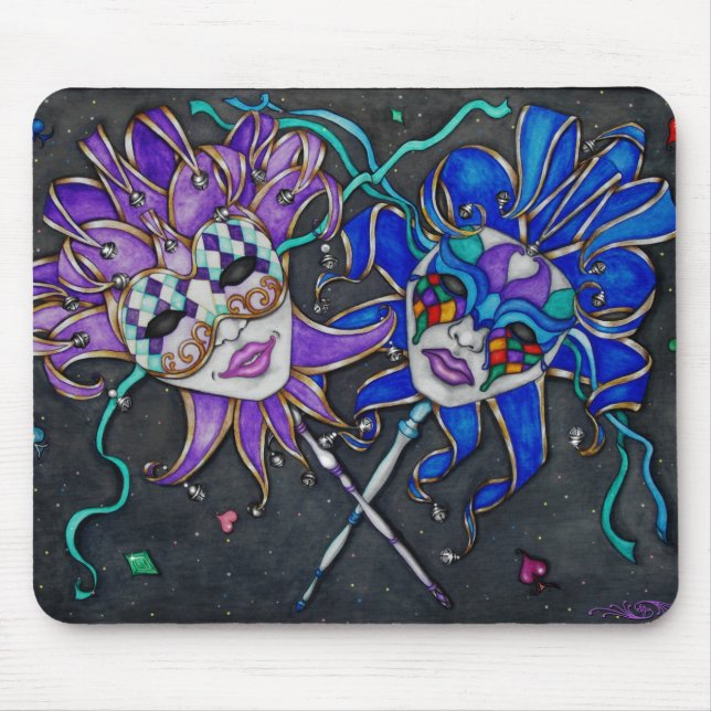 Tapis De Souris Masques de farceur de comédie/tragédie (Devant)
