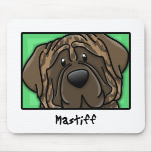 Tapis De Souris Mastiff Brindle carré de bande dessinée