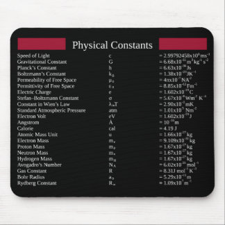 Tapis De Souris Mat de souris avec des constantes physiques commun