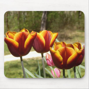 Tapis De Souris Mat de souris des tulipes rouges et jaunes