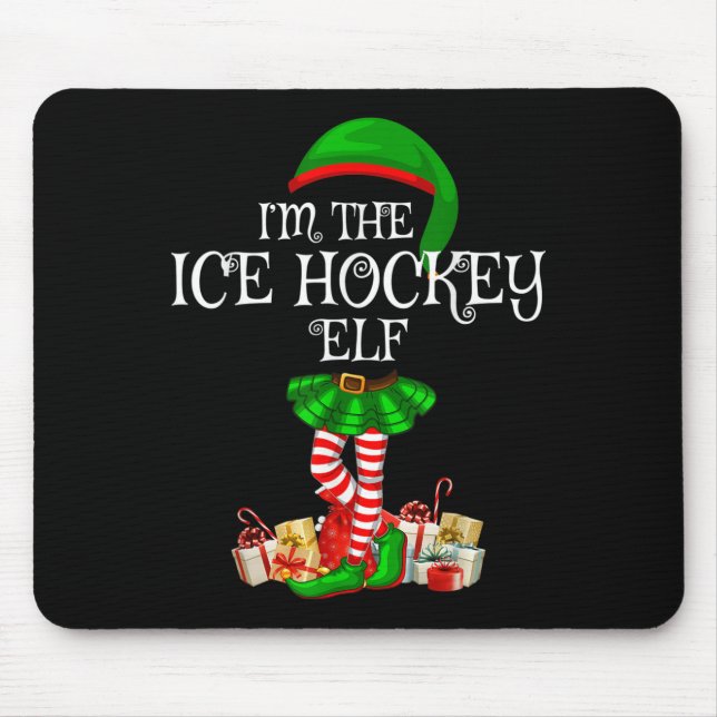 Tapis De Souris Matching Family Group I'm The Ice Hockey Elf Chris (Devant)