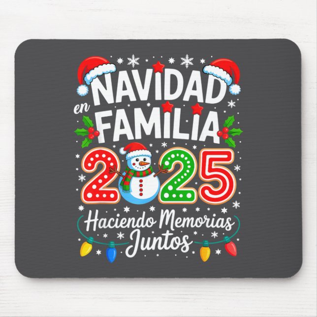 Tapis De Souris Matching Family Pajamas Navidad En Familia Christm (Devant)