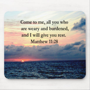 TAPIS DE SOURIS MATELAS SPIRITUELS 11:28 PHOTO DE LA SCRIPTURE DU 