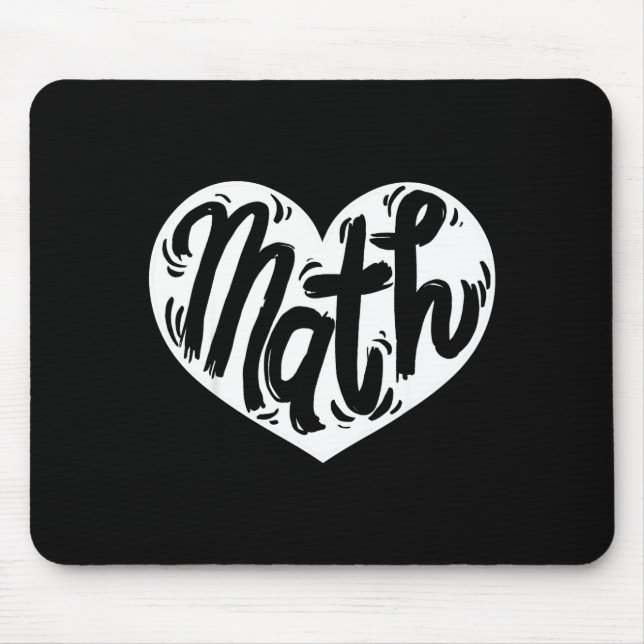 Tapis De Souris Math Teacher Student Love Valentine's Day  (Devant)