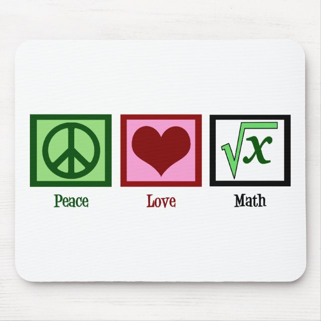 Tapis De Souris Maths d'amour de paix (Devant)