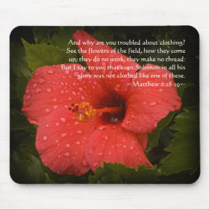 Tapis De Souris Matthieu 6:28-29 Hibiscus