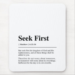 Tapis De Souris Matthieu 6:33-34 Chercher d'abord
