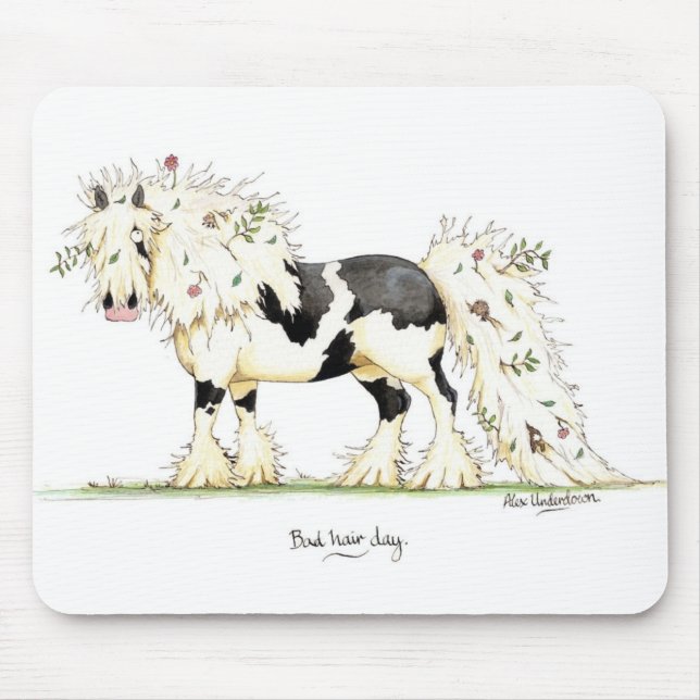Tapis De Souris "Mauvais jour" Mousepad de cheveux (Devant)
