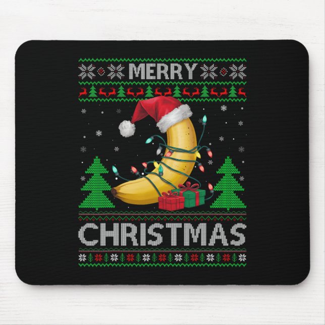 Tapis De Souris Mauvais style de Noël Sweet Lumières Père Noël Ban (Devant)