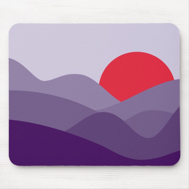 Tapis De Souris Mauve-soleil minimaliste violet (Devant)