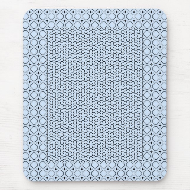 Tapis De Souris Maze Hexagon bleu (Devant)