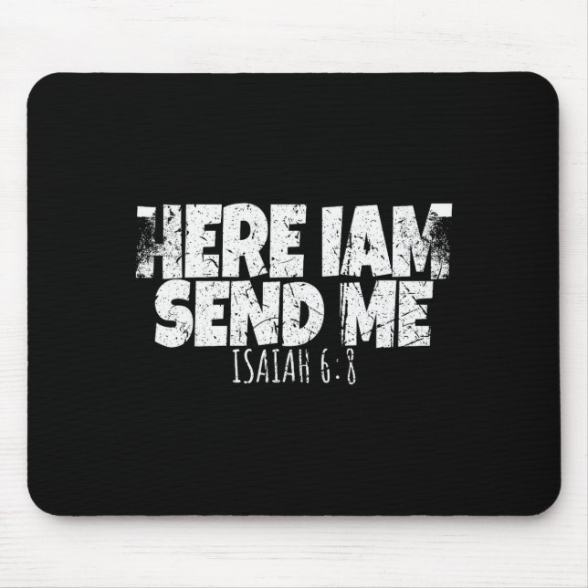 Tapis De Souris Me voici, envoie-moi verset biblique Seigneur disa (Devant)