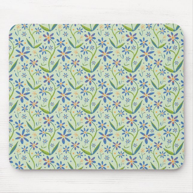 Tapis De Souris Meadow | Dancing Watercolor Daisies (Devant)