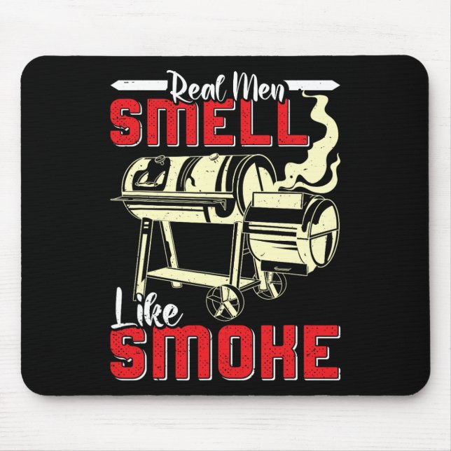 Tapis De Souris Meat Lover Real Men Smell Like Smoke Funny Men  (Devant)