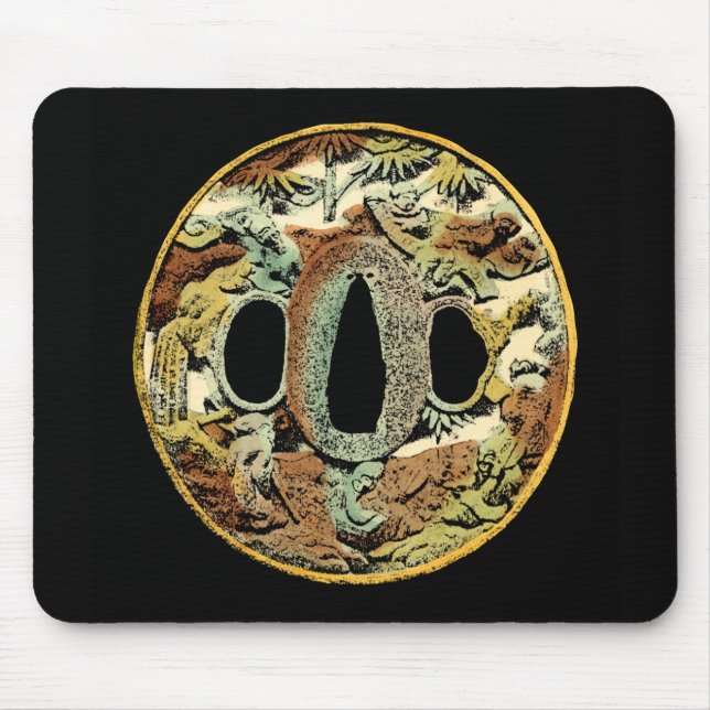 Tapis De Souris Médaillon asiatique doré par Vision Studio (Devant)