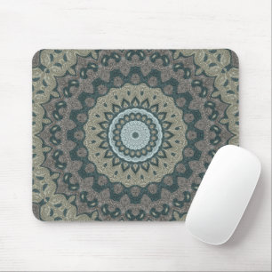 Tapis De Souris Médaillons Tribaux Marron et Vert