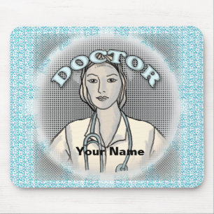Tapis De Souris Médecin femme rétro