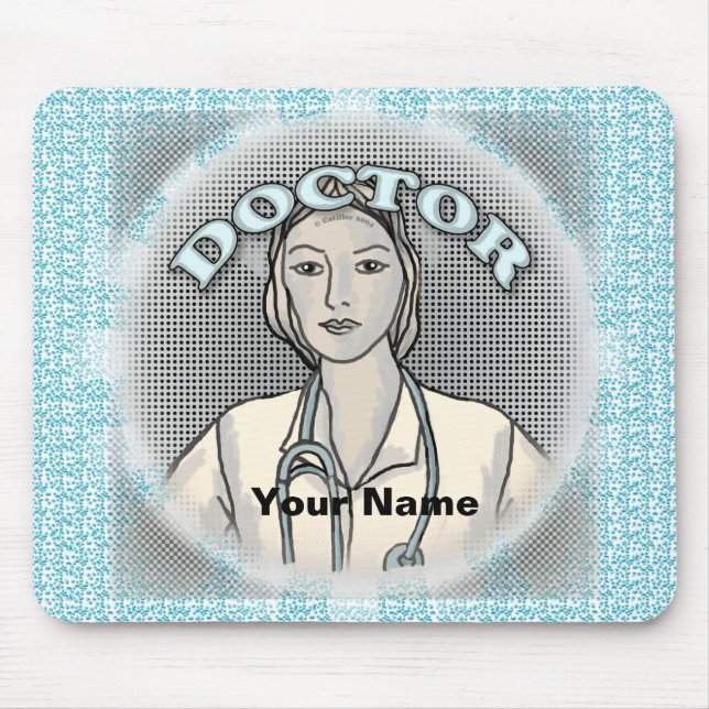 Tapis De Souris Médecin femme rétro (Devant)