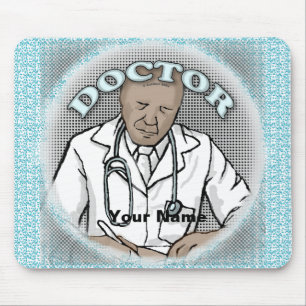 Tapis De Souris Médecin homme noir rétro
