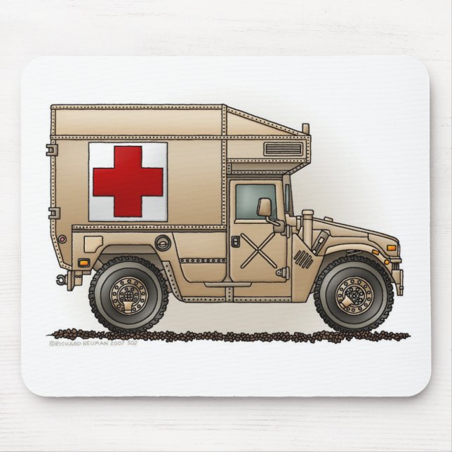 Tapis De Souris Médecin militaire de Hummer d'ambulance (Devant)