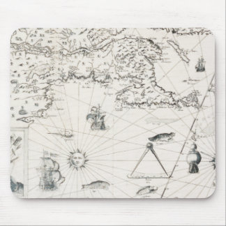 Tapis De Souris Medieval World Map Québec Nouvelle-France America