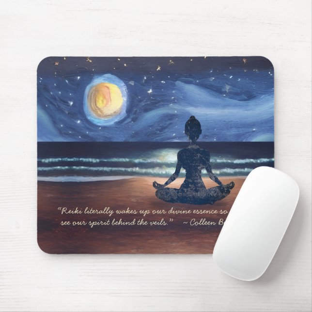 Tapis De Souris Méditation de Yoga pacifique au clair de lune Cita (Avec souris)