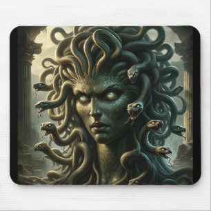 Tapis De Souris Medusa Stare de la mort Tête des serpents
