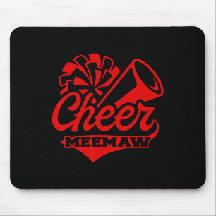 Tapis De Souris Meemaw pom-pom noir et rouge de la plus grande fan