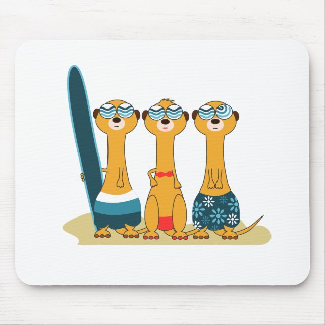 Tapis De Souris Meercats surfant (Devant)