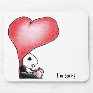 Tapis De Souris Megg : Un panda mignon - coeur, je suis désolé