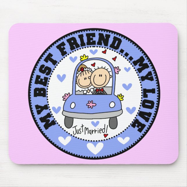 Tapis De Souris Meilleur ami et amour Mousepad (Devant)