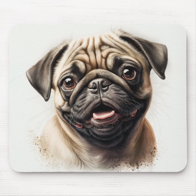Tapis De Souris Meilleur Carlin frais Meilleur Chien Maman Jamais (Devant)