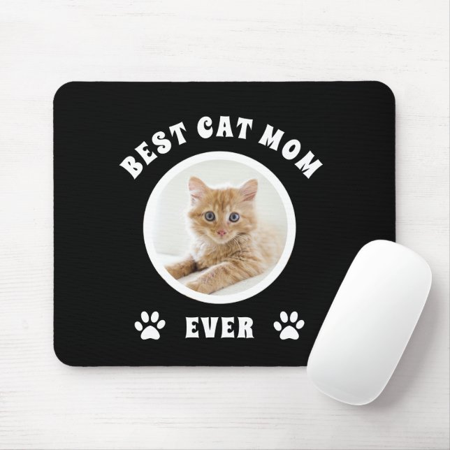 Tapis De Souris Meilleur Chat Maman Toujours Personnalisé Photo Pe (Avec souris)