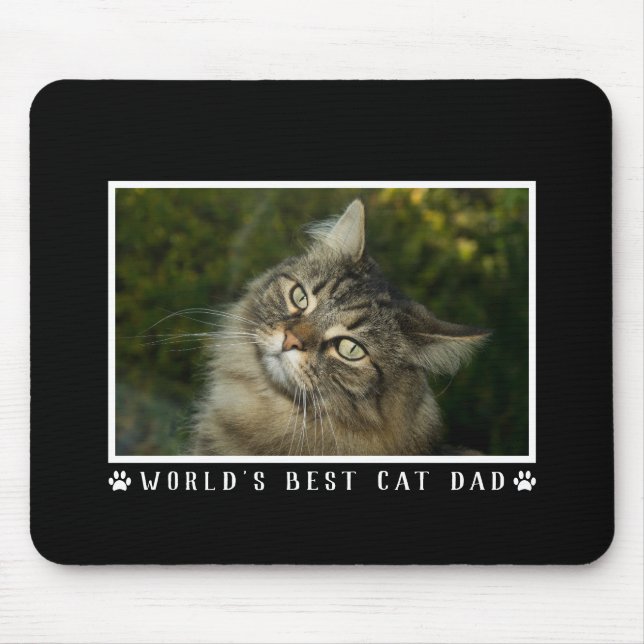 Tapis De Souris Meilleur Chat papa Empreintes de pattes du monde P (Devant)