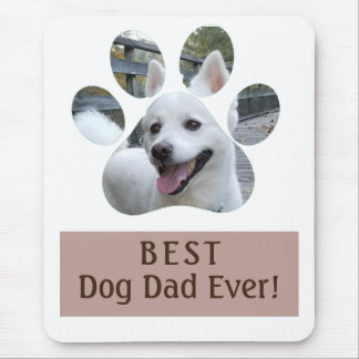 Tapis De Souris Meilleur Chien Papa Jamais Empreinte de patte Phot