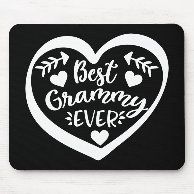 Tapis De Souris Meilleur Grammy jamais Coeur Design (Devant)