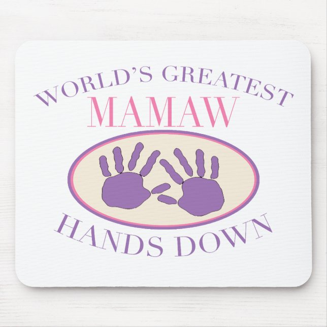 Tapis De Souris Meilleur Mamaw remet vers le bas le T-shirt (Devant)