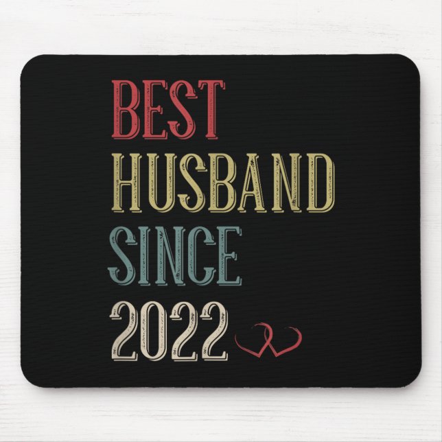 Tapis De Souris Meilleur Mari 2022 3 Année 3e anniversaire Mariage (Devant)